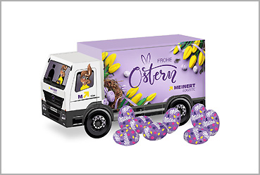 Goy Werbemittel-Agentur - Ostern - 3D LKW mit Milka Alpenmilch Eiern