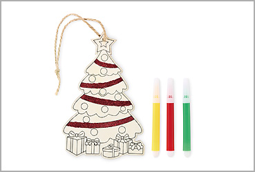 Weihnachtsartikel - Holzanhänger mit Filzstiften Goy Werbemittel-Agentur - Weihnachtsartikel - Holzanhänger mit Filzstiften