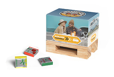 Goy Werbemittel-Agentur - Essen und Trinken - Fruchtkaramellen in Geschenk Mini-Palette