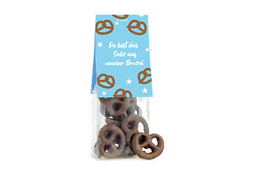Weihnachtsartikel - Naschbeutel Schokolierte Salzbrezeln Goy Werbemittel-Agentur - Weihnachtsartikel - Naschbeutel Schokolierte Salzbrezeln