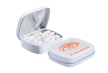 Essen und Trinken - Mini Klappdeckeldose mit Pfefferminz Goy Werbemittel-Agentur - Essen und Trinken - Mini Klappdeckeldose mit Pfefferminz
