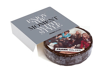 Goy Werbemittel-Agentur - Essen und Trinken - Runde Design-Torte in bedruckte Aktionsbox