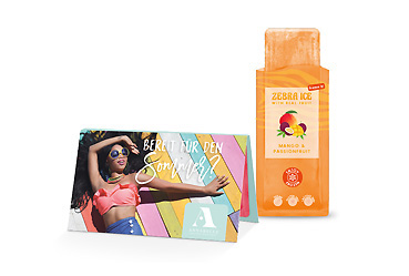 Goy Werbemittel-Agentur - Essen und Trinken - Werbekarte Long Zebra Ice