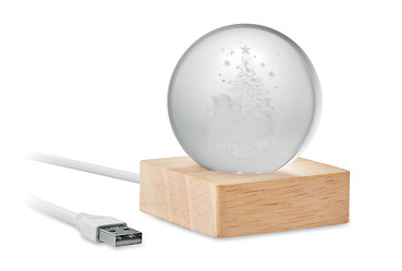 Weihnachtsartikel - Kristall-Weihnachtskugel mit LED-Licht Goy Werbemittel-Agentur - Weihnachtsartikel - Kristall-Weihnachtskugel mit LED-Licht