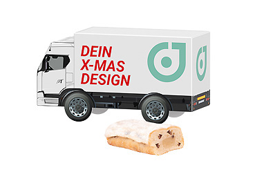 Weihnachtsartikel - 3D Präsent LKW Mini Christstollen Goy Werbemittel-Agentur - Weihnachtsartikel - 3D Präsent LKW Mini Christstollen