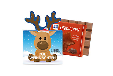 Weihnachtsartikel - Schokotafel Ritter SPORT Rentier Goy Werbemittel-Agentur - Weihnachtsartikel - Schokotafel Ritter SPORT Rentier