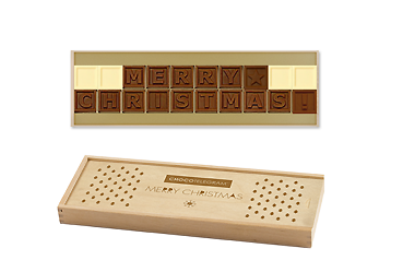 weihnachten - ChokoTelegram in Holzschatulle Goy Werbemittel-Agentur - weihnachten - ChokoTelegram in Holzschatulle