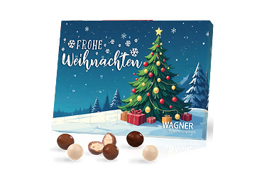Weihnachtsartikel - Tisch-Adventskalender mit Brandt Knusperkugeln Goy Werbemittel-Agentur - Weihnachtsartikel - Tisch-Adventskalender mit Brandt Knusperkugeln